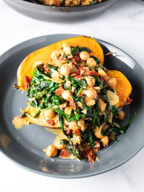 Sweet potato with spinach
