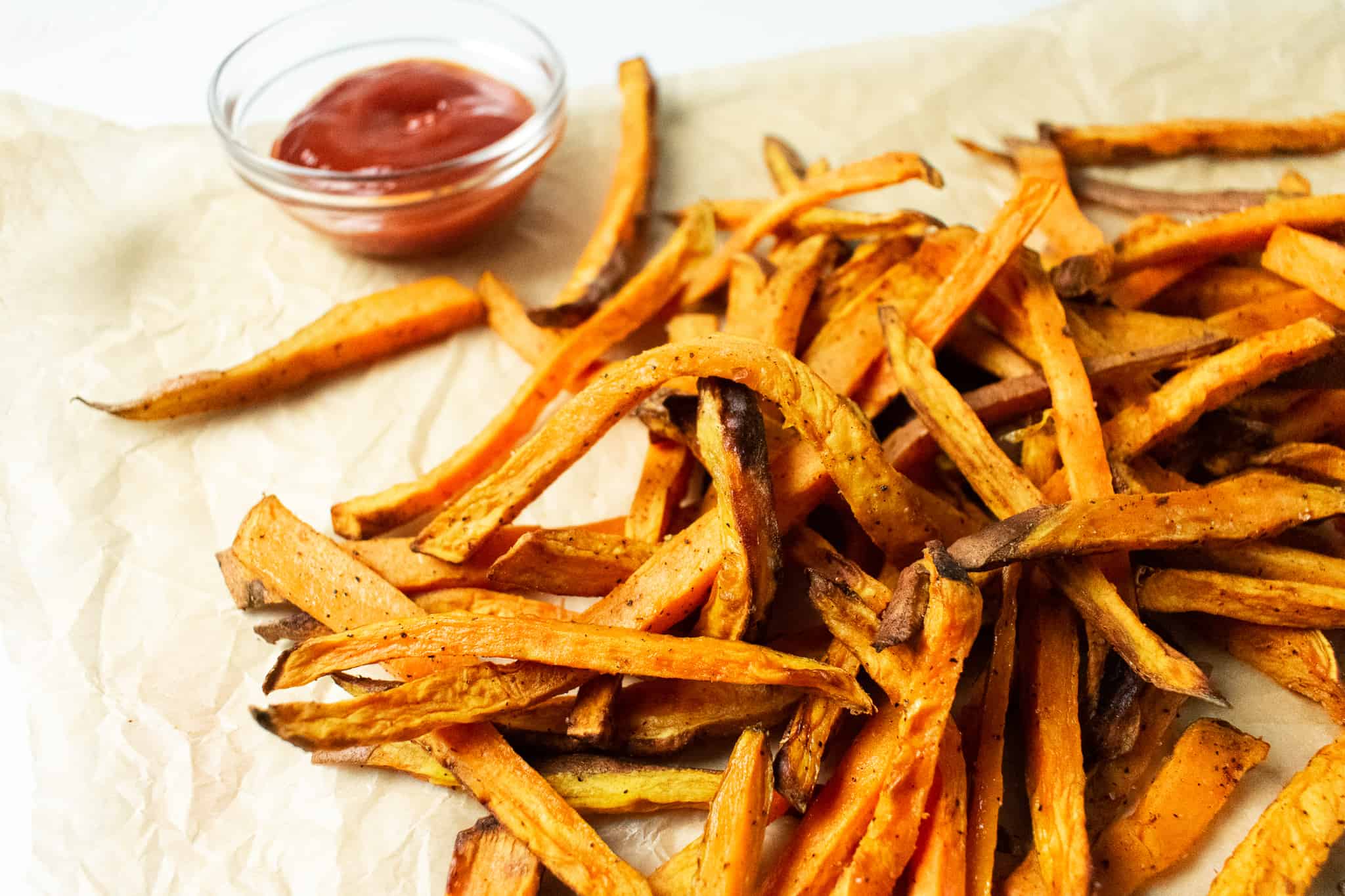 sweet potato fries on paper