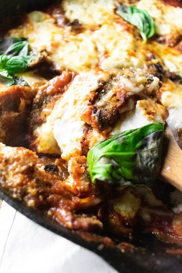 eggplant baked in a skillet